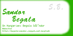 sandor begala business card